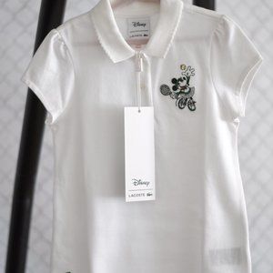 Girls Lacoste Disney Minnie Mouse polo SIZE 6. BRAND NEW w/tags